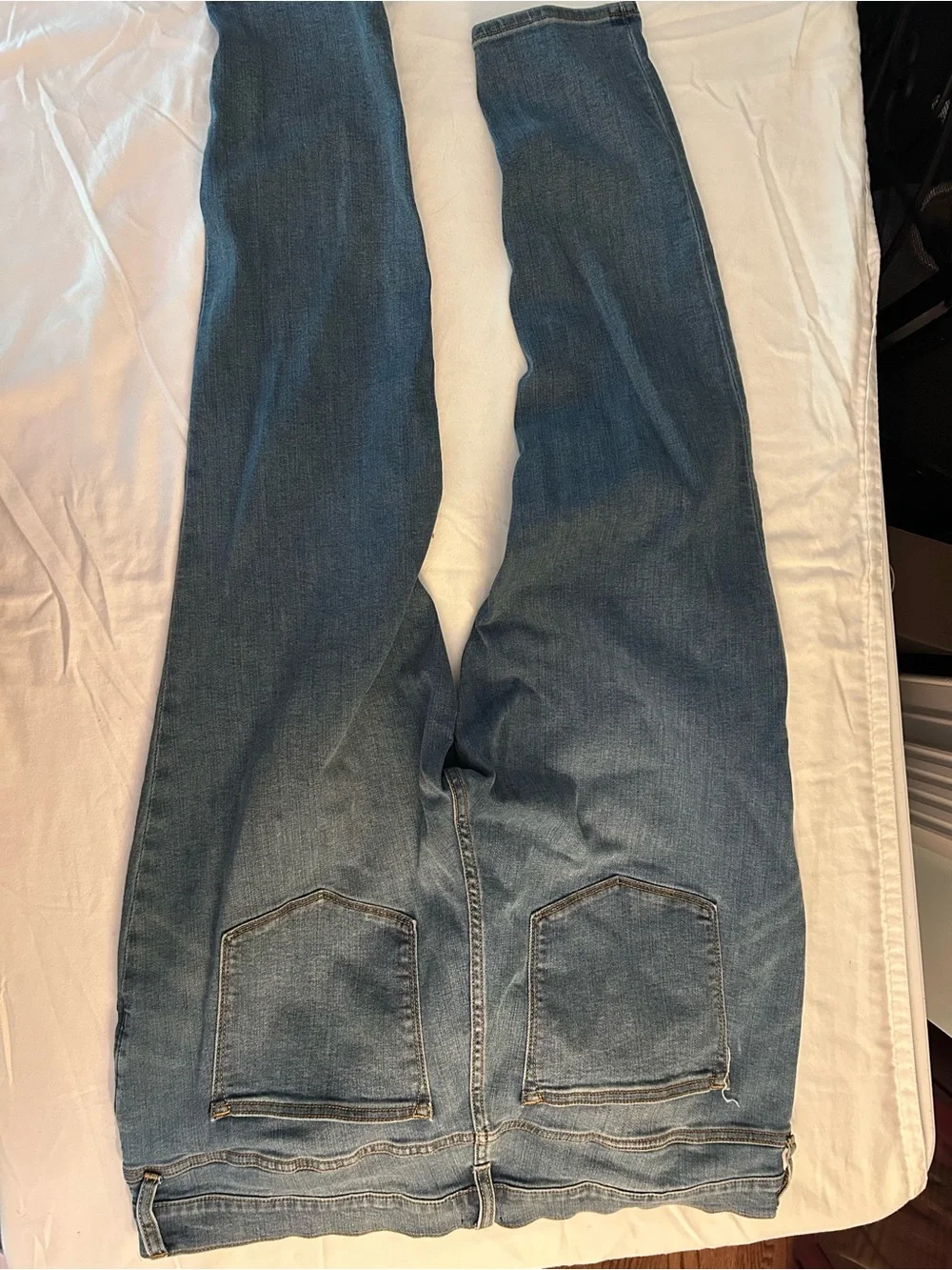 J. Crew Blue Denim Skinny Jeans with Gold Stitching